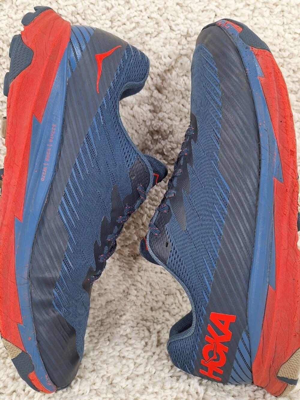 Hoka One One Torrent 2 Men's Trail Running Shoes US 12 / UK 11.5 Blue Red